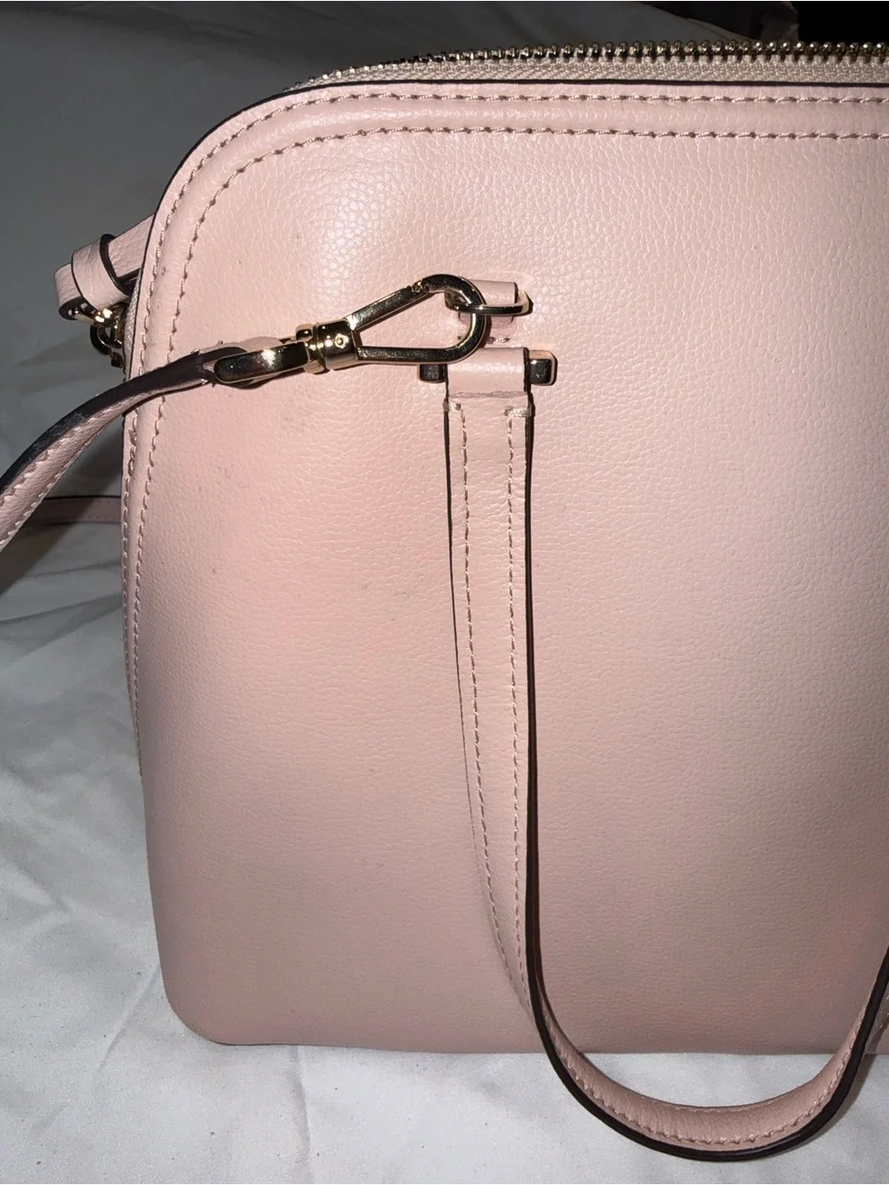 kate spade Blush Pink Pebbled Leather Satchel with Crossbody Strap